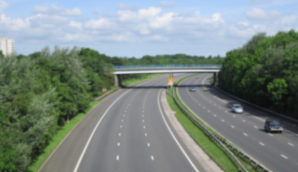 An image of the M57 Motorway Northbound from Knowsley Lane Bridge.